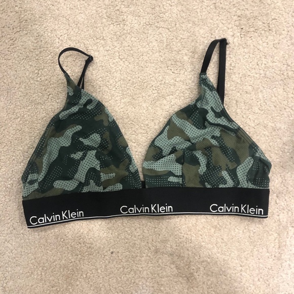 calvin klein camo triangle bra
